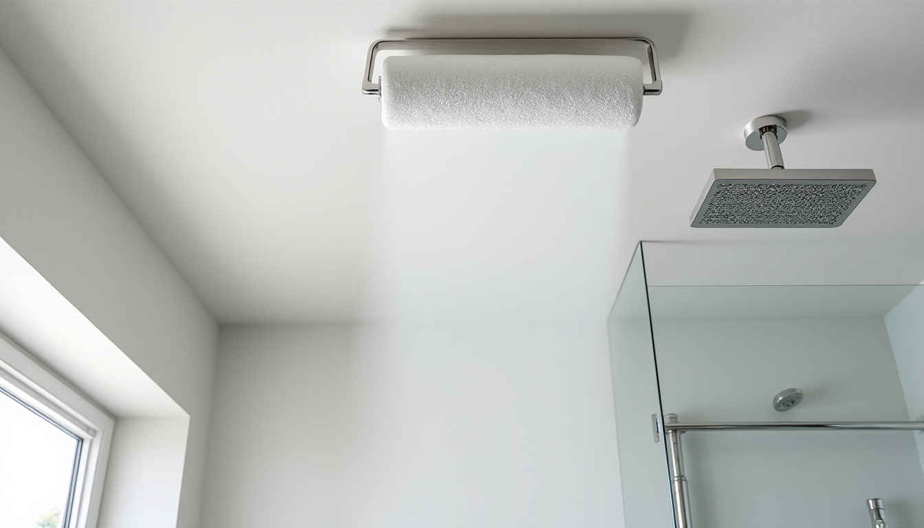 découvrez nos conseils pour choisir la peinture idéale pour le plafond de votre salle de bain, alliant résistance à l'humidité et esthétique parfaite.