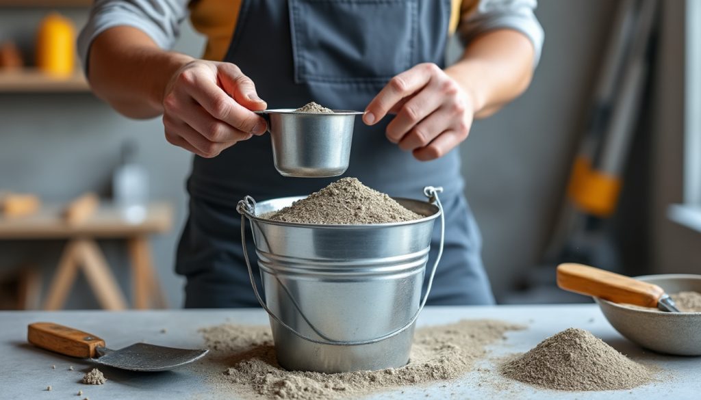 apprenez à doser correctement le ciment et le sable avec un seau pour réussir facilement tous vos mélanges de construction et obtenir un résultat solide.